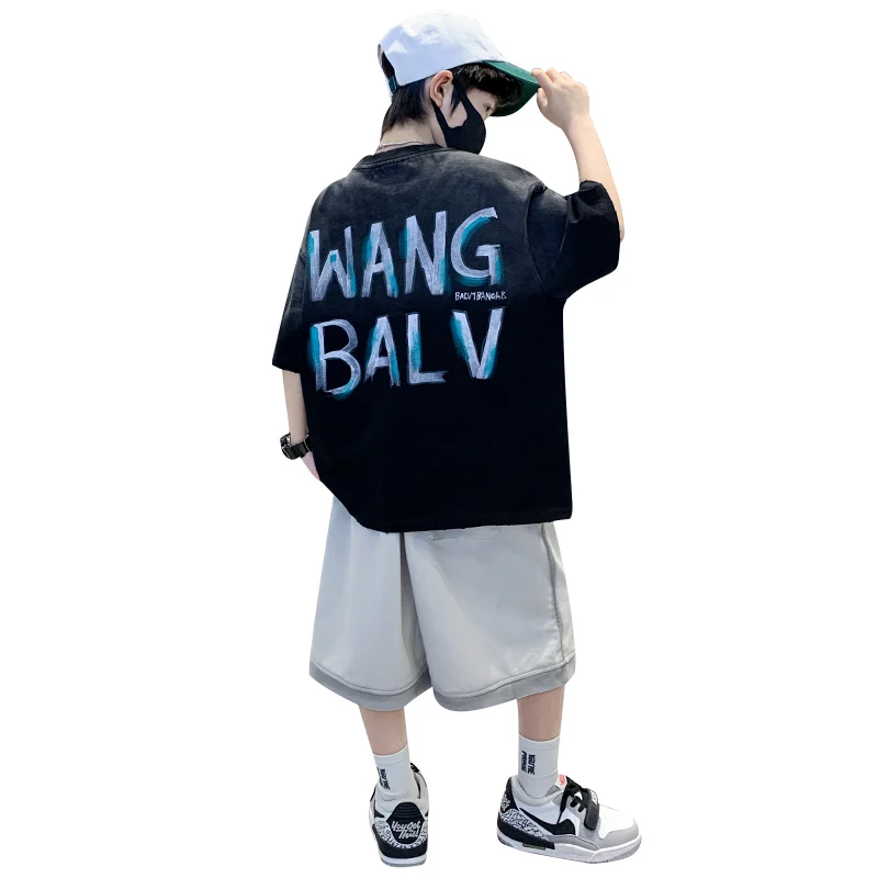 Summer Boys Top and Bottom Tracksuit Set Kids Casual Clothing Set Tweens Child Causal Streetwear Outfits Teenager Luxury Clothes