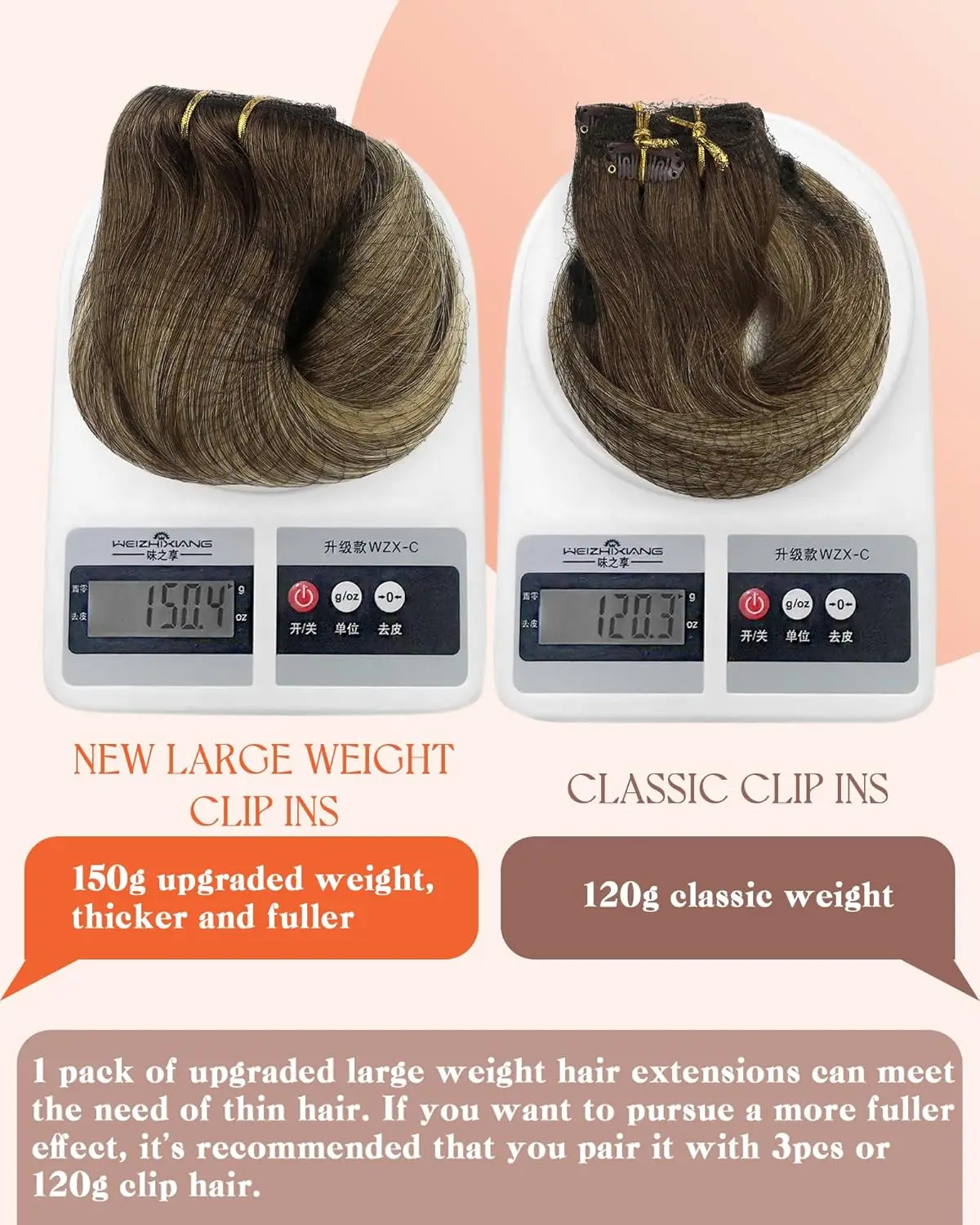 วีซันนี่ คลิปต่อผมแท้ ผมตรงแบบเรมี่ บาลายาจ และผมต่อแบบเปียโน ผมแท้ 135 กรัม