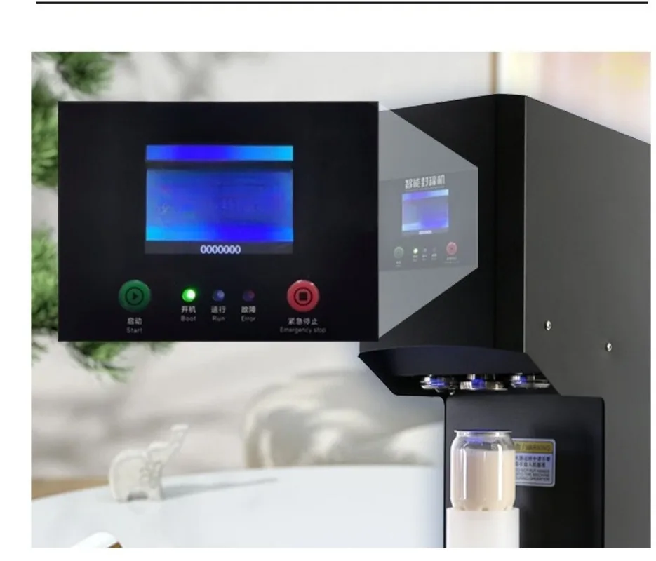 Smart Automatic Can Sealer Touch Screen Aluminum Lid Capping Machine for Bubble Tea Shop