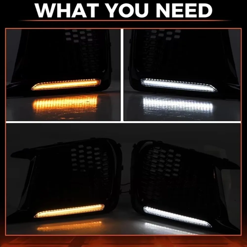 

goodLuces antiniebla LED bisel blanco DRL y señal giro ámbar para Subaru WRX STI 2018-2021 reemplazo 57731VA410 57731VA400