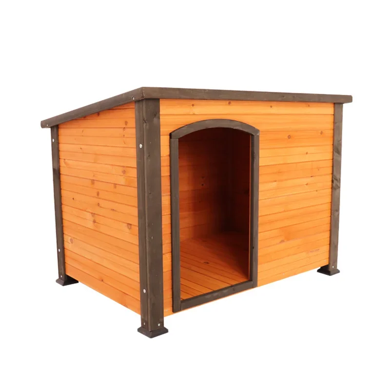 Solid wood dog house villa outdoor rainproof medium and large