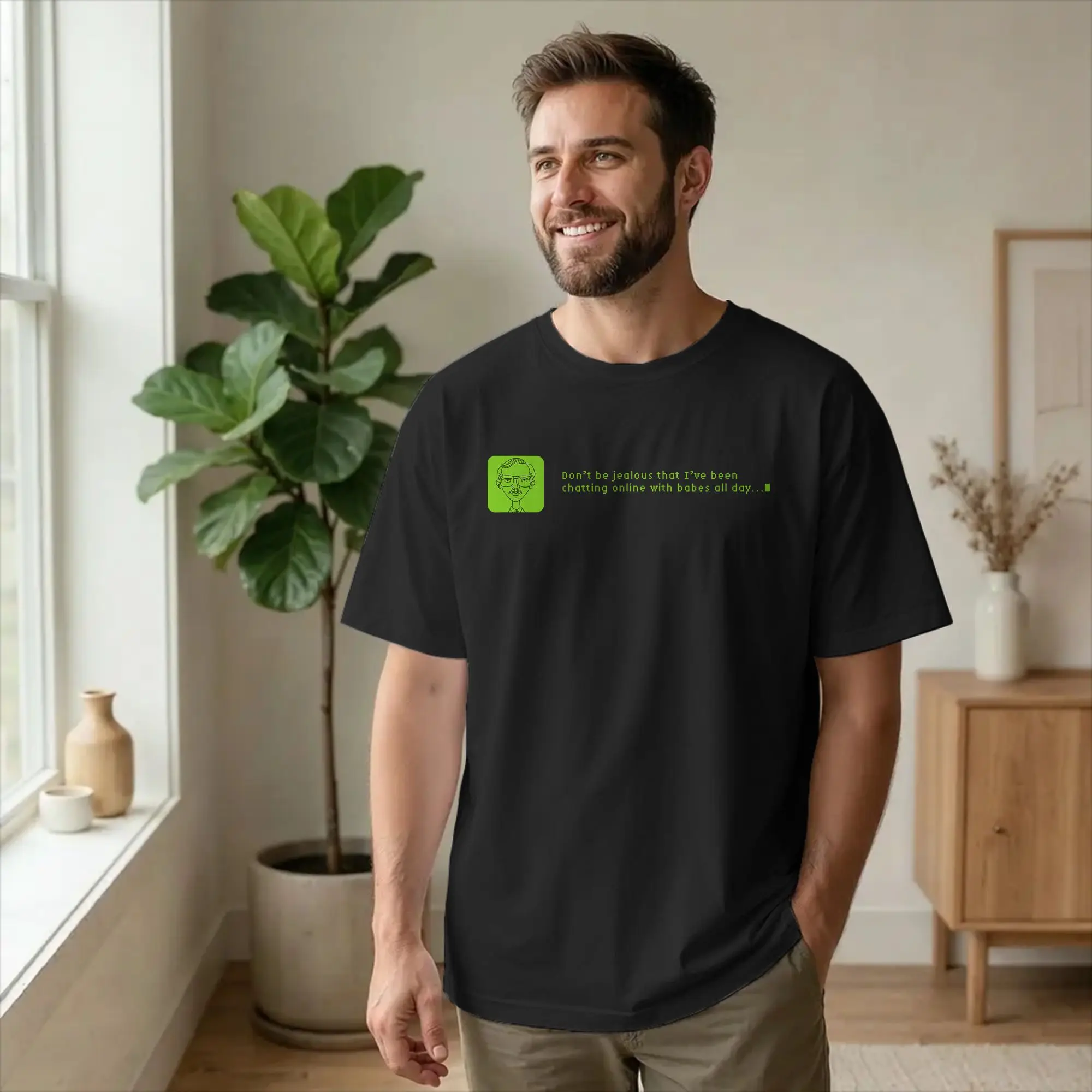 Napoleons Kipland Chatting Online Pixel T Shirt Men's Cotton T-Shirts Crewneck Dynamites Tee Shirt Short Sleeve Clothing Gift