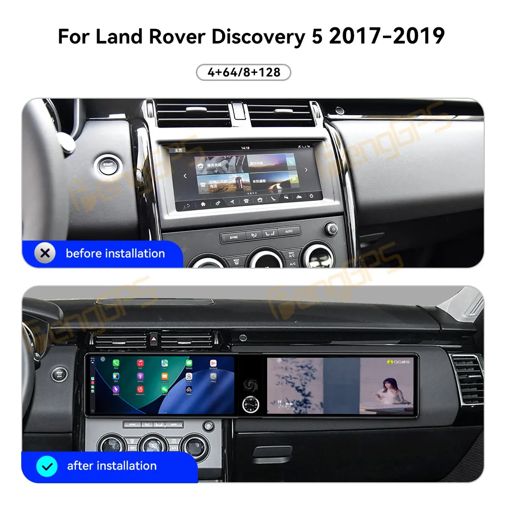 

Dual Screen 12.3"Android 13 CarPlay Car Radio For Land Rover Discovery 5 2017-2019 Touch Screen Multimedia Player GPS Navigation