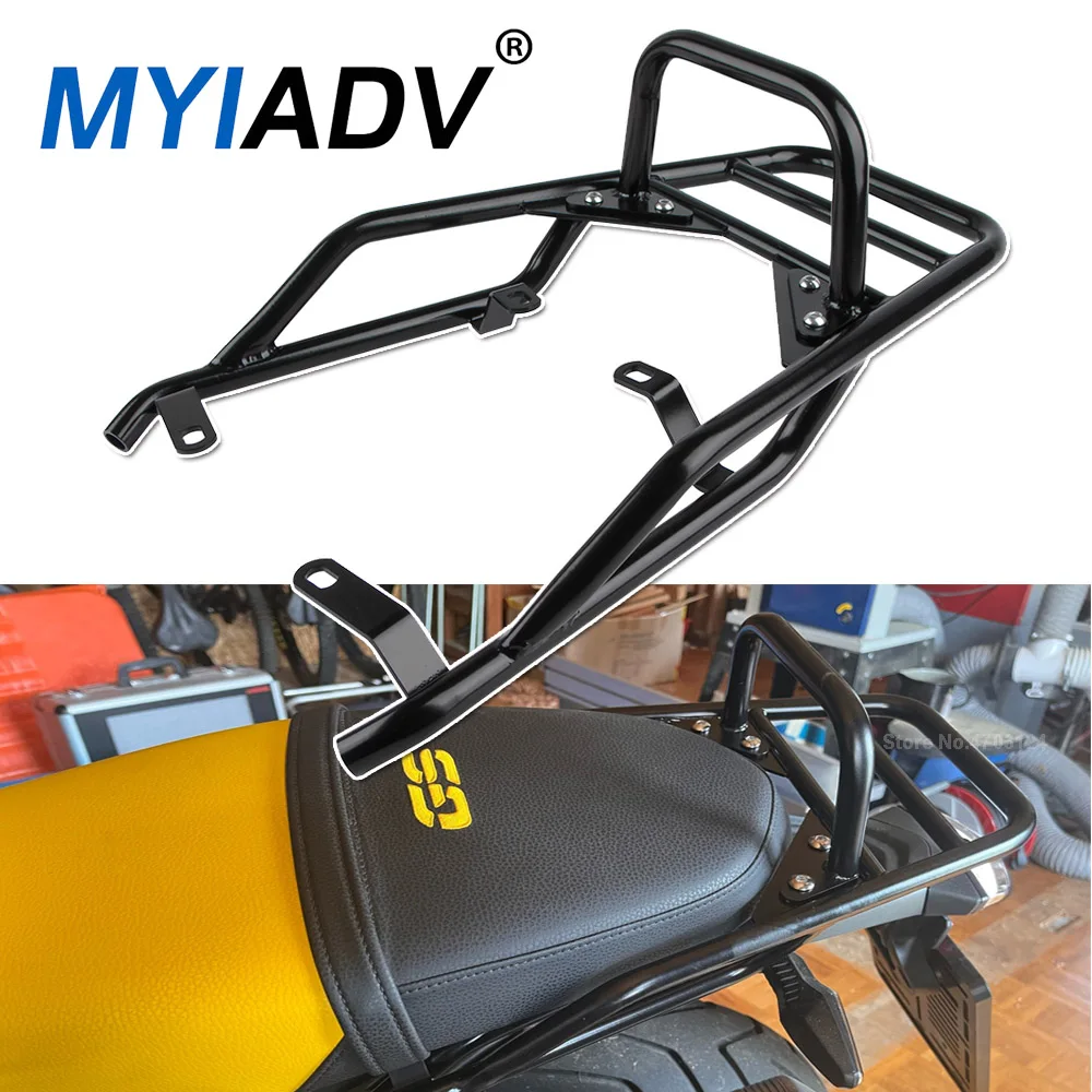 

For BMW R NINE T NINET R9T 2014-2024 2025 Scrambler Racer Pure Urban Motorcycle Rear Seat Luggage Carrier Rack with Handle Grip