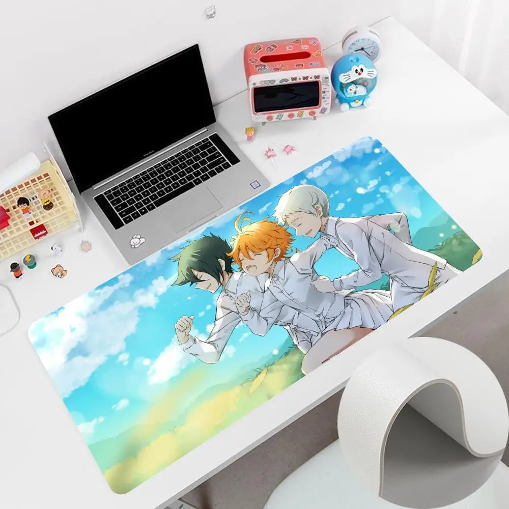 

T-The Promised Neverland Mouse Pad 900x400mm desk decor Keyboard PC Desk Pads HD Printing Computer Double Sided Leather Non-slip