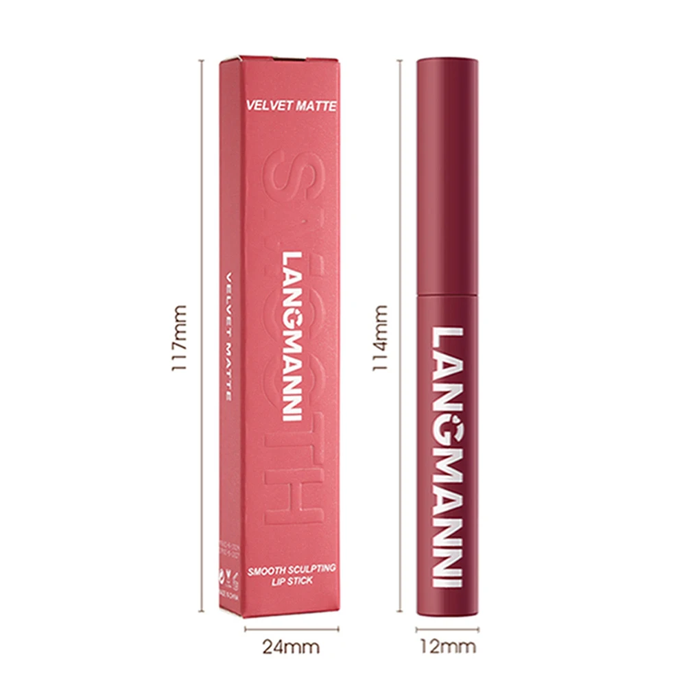 12 Colors Velvet Matte Lipstick Long Lasting Waterproof Lipstick Non-Stick Cup Lip Stain Tint Cosmetics Pencil Liner Makeup