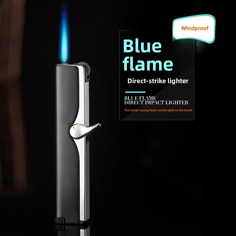 Classic Vintage Flint Wheel Jet Windproof Lighter Blue Flame Water Drop Switch Custom Logo Mens Smoking Tool