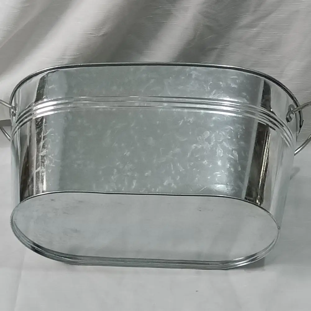 Galvanized Ice Tub Rust-Resistant Metal Ice Tub Oval Drink Tub Sturdy Cooler Long Lasting For Parties, Backyard Gatherings