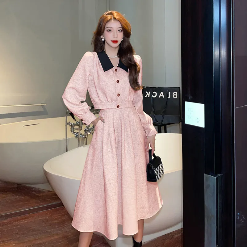 Sweet Lady Style Two Piece Suit Women Autumn Short Small Top A-line High Waist Umbrella Skirts Special Graceful Female Set