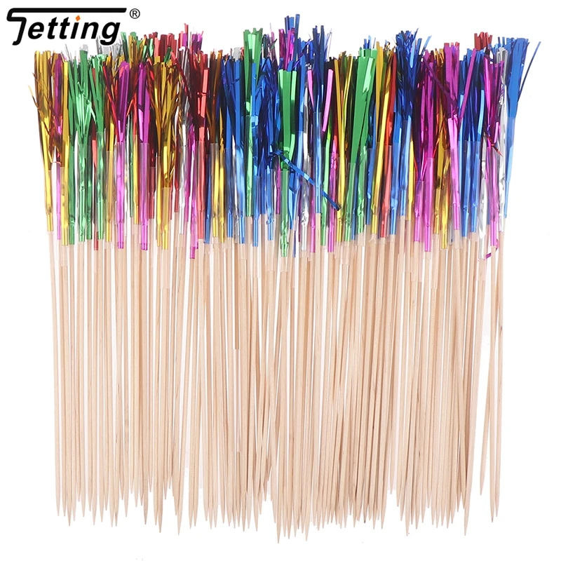 100Pcs Cocktail Fireworks Drinking Picks Sticks For Halloween Party Decoration Supplies Drink Holiday Stick Ornaments