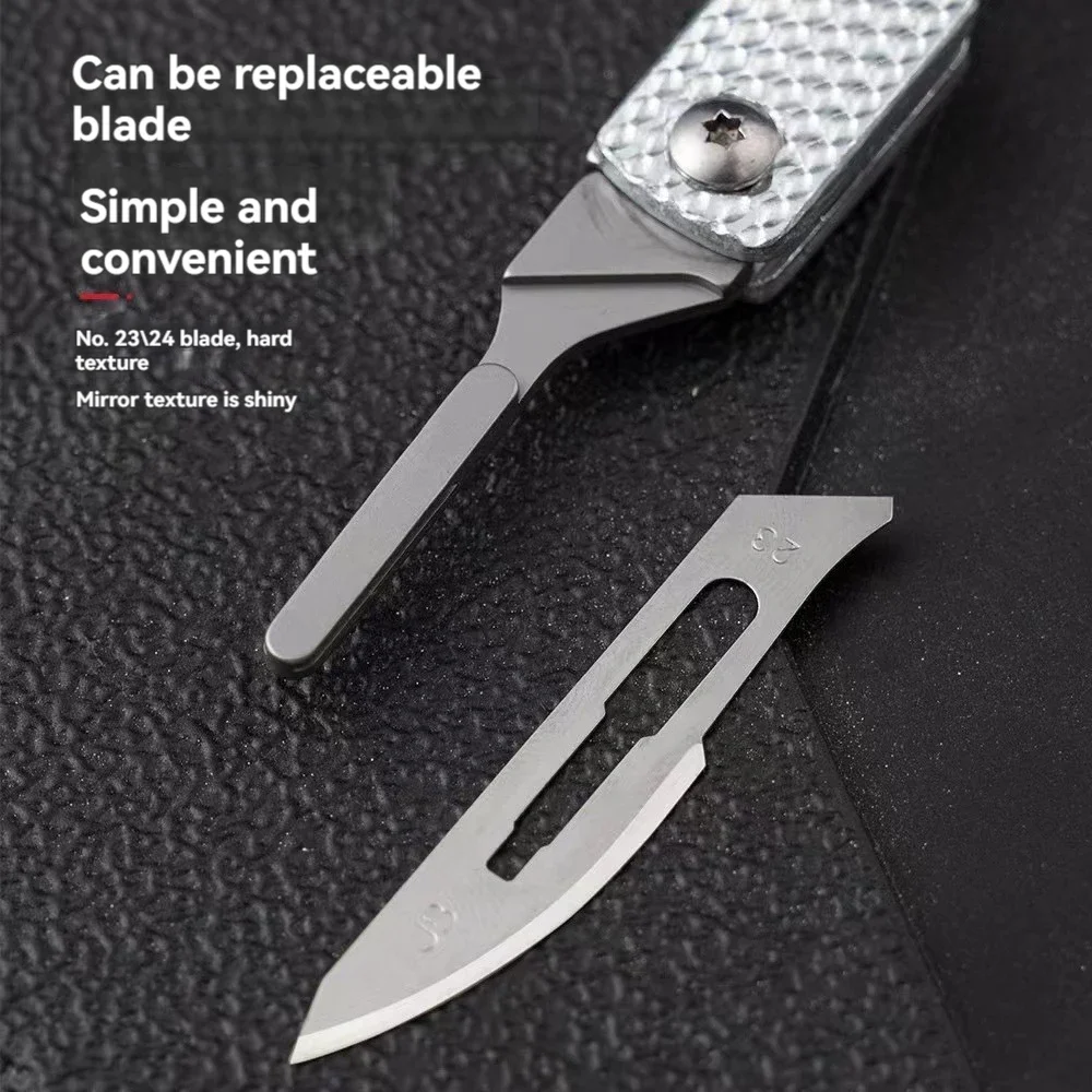 New Mini  Art Knife Outdoor Folding Keychain Small Blade Sharp High Hard Portable EDC Surgical Handle Mini Portable