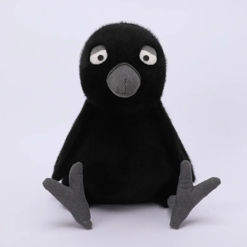 Juguetes de peluche de cuervo negro, muñeco de pájaro de peluche, gato negro de Halloween, bonito sombrero de búho, juguetes de peluche, almohada de fantasma pequeña, regalo