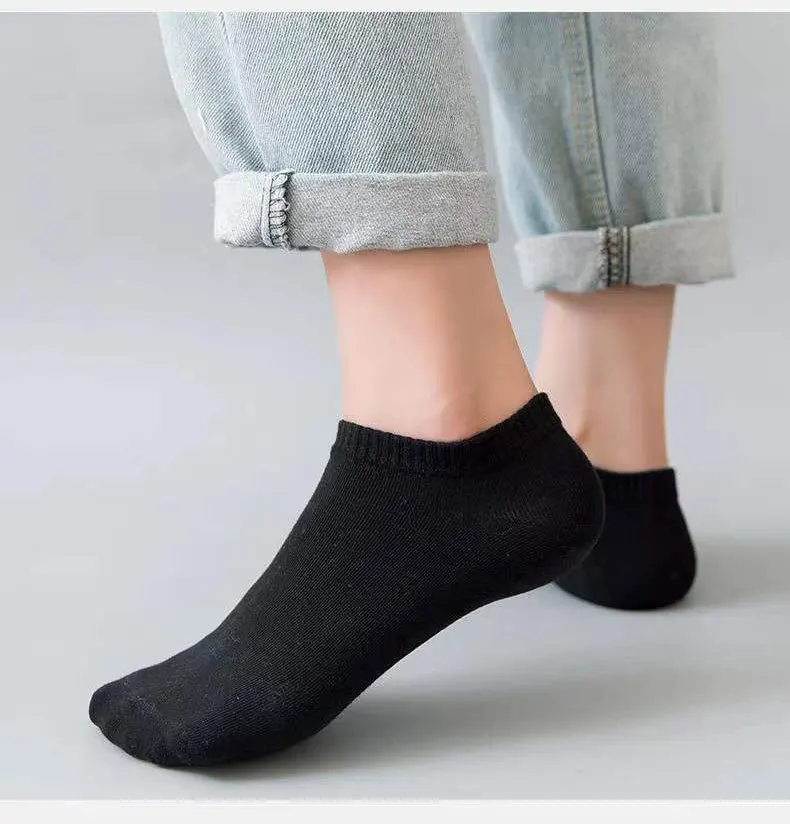 5 Pairs Unisex Socks Low Cut Breathable Business Boat Sock Solid Color Comfortable Ankle Casual White Black Summer Men Business