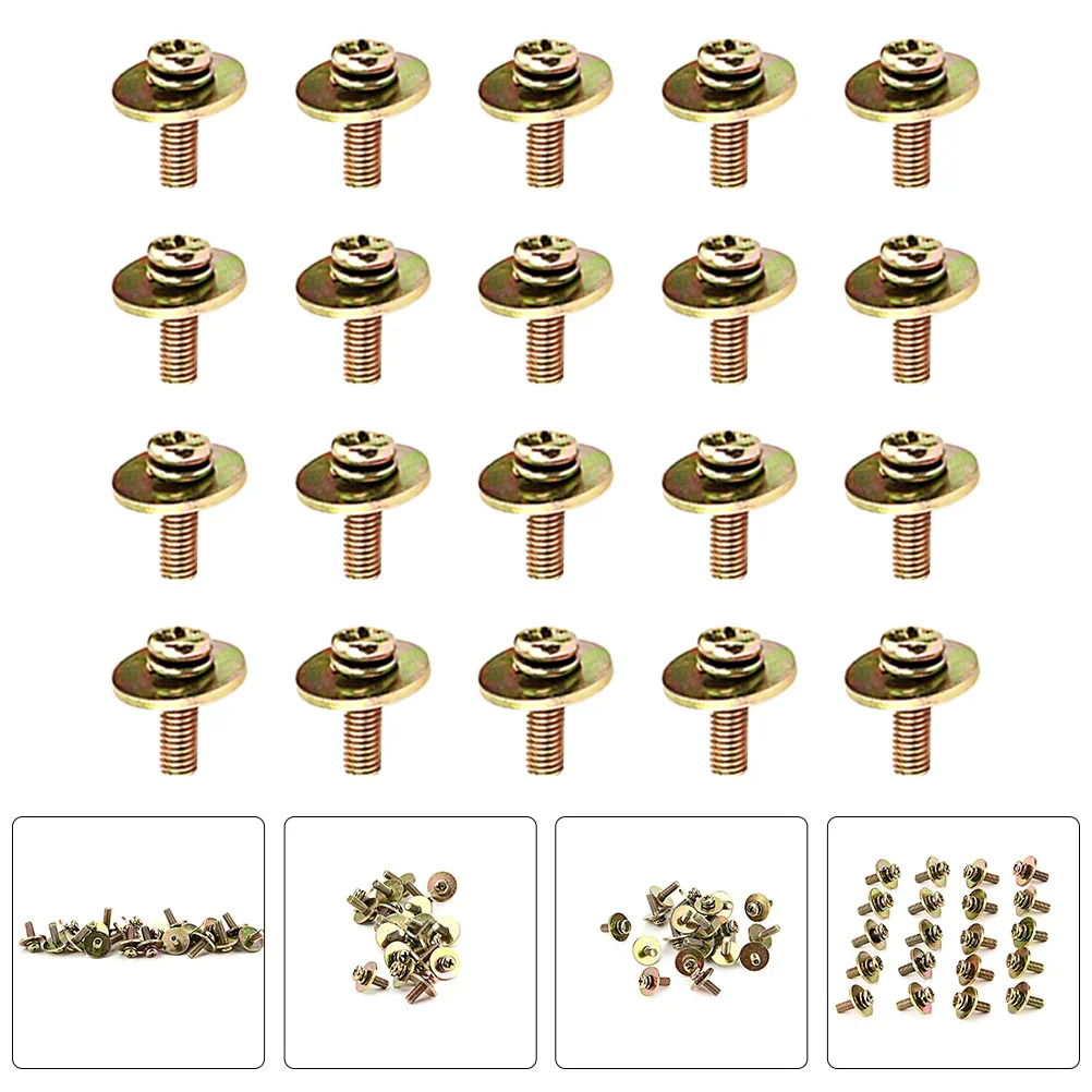 

20 Pcs Screw Snare Drum Lug Claw Hooks Mounting Screws Washer Tension Metal Parts for Drummer