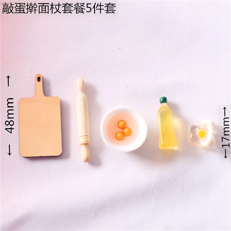 Mini cosas para tortilla, juego de herramientas de aceite de oliva, artículos en miniatura, rodillo, casa de muñecas, accesorios para casa de muñecas, juego de simulación, juguetes de cocina