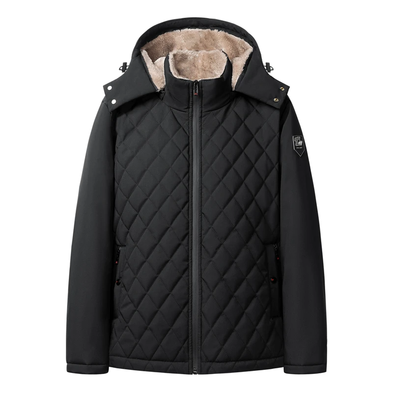 2022 novo inverno quente lã à prova de vento destacável chapéu parkas jaqueta casaco masculino outono moda casual marca parka jaquetas