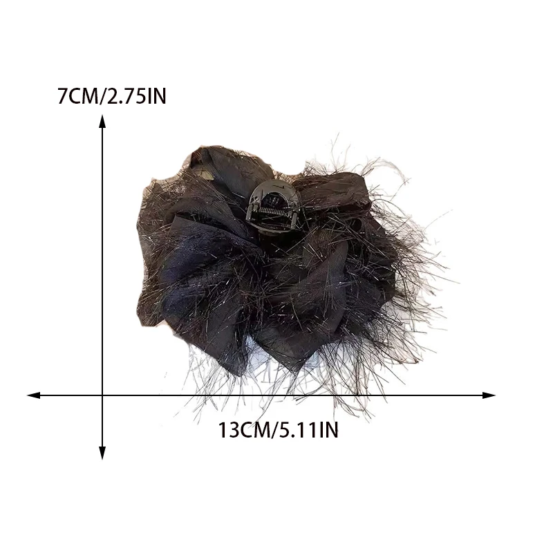 13 سنتيمتر مزاجه أنيقة ريشة شرابة مشبك شعر للمرأة فقاعة القرش كليب المألوف الفتاة الخلفي رئيس الشعر المشبك الشعر الوصول