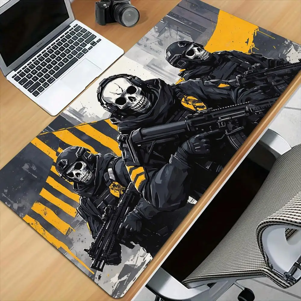 Skeleton Special Forces Mouse Pad Desk Mat with Stitched Edge XXL Mousepads Rubber Anti-slip Gamer Keyboard Rug Gaming Mats