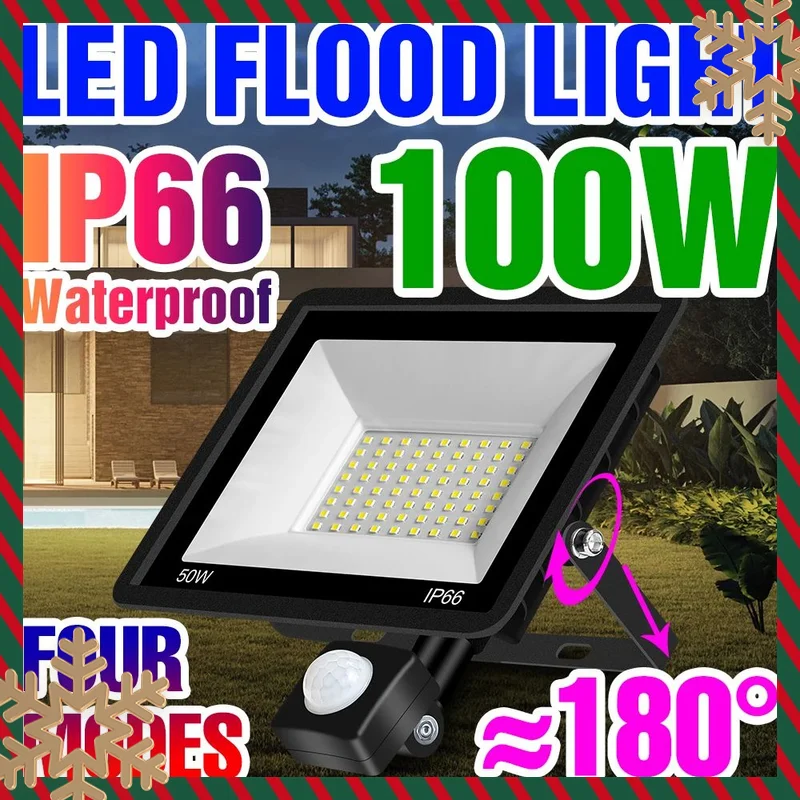 

220 В прожектор светодиодный уличный фонарь отражатель светодиодный прожектор с датчиком движения PIR настенный светильник водонепроницаемый прожектор наружное освещение