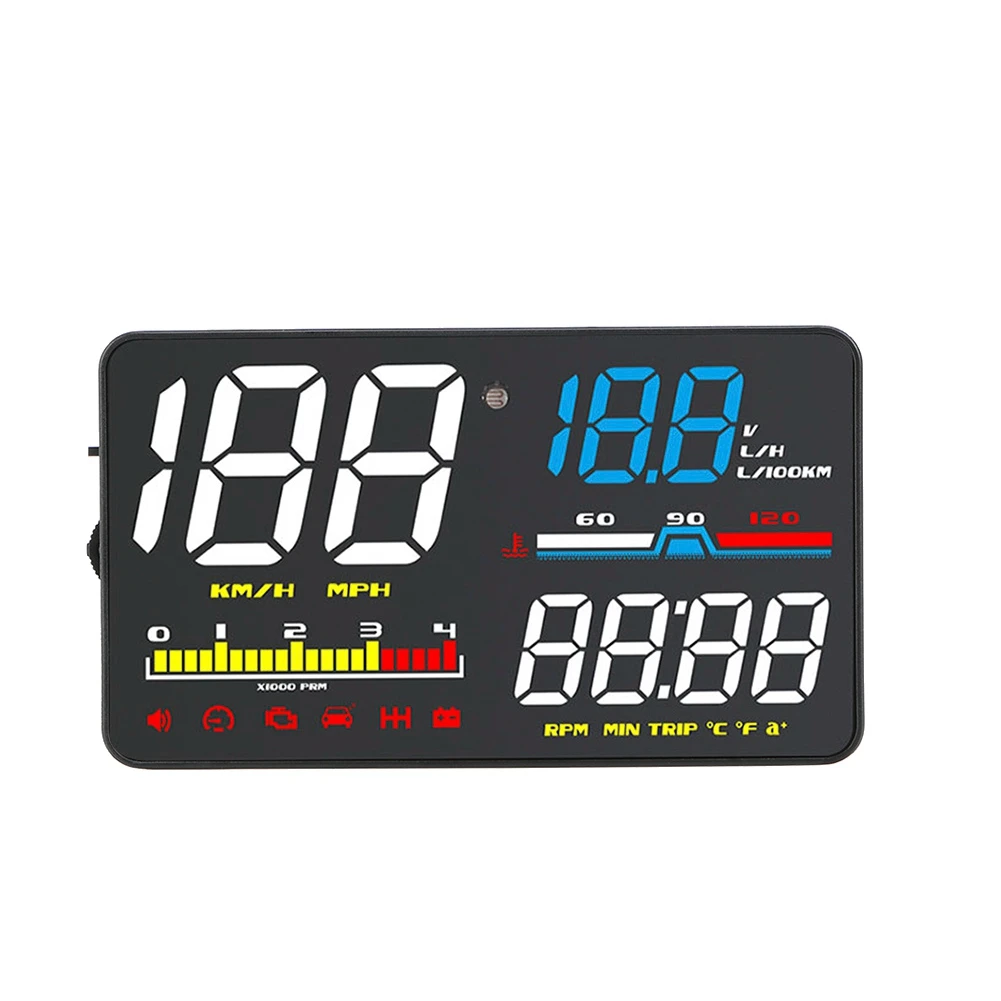 

Speedometer Windshield Projector Car Head Up Display OBD2 Diagnostic Tool HUD Display D5000 Digital Security Alarm