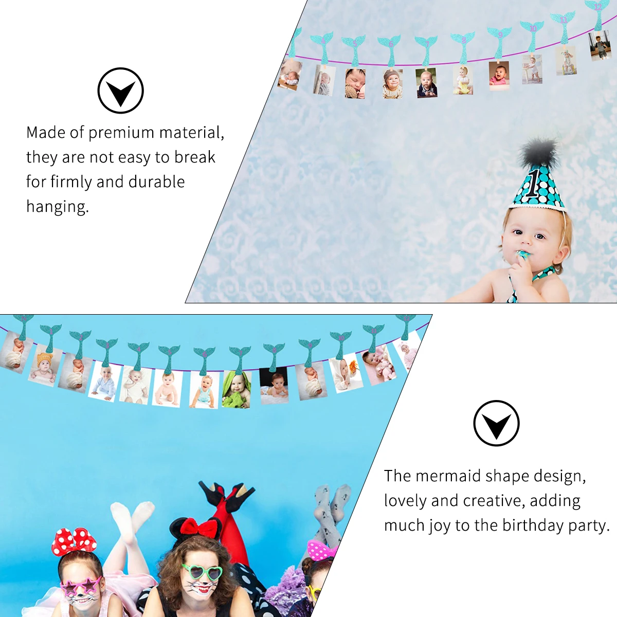 

1Set Birthday Decoration Photo Clips Paper Bunting Shape for Wall Door Party Supplies Flash Backdrop