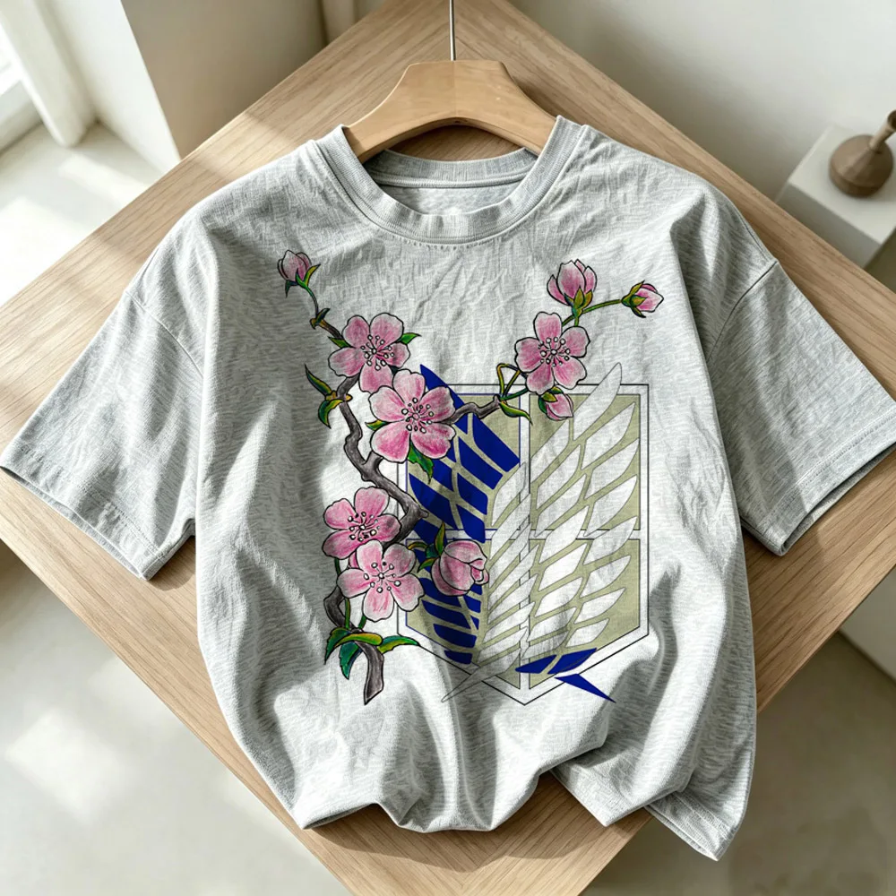Attack on Titan shirt girl japan emo Retro baddie cute top tees korean fashion Retro gothic anime cute