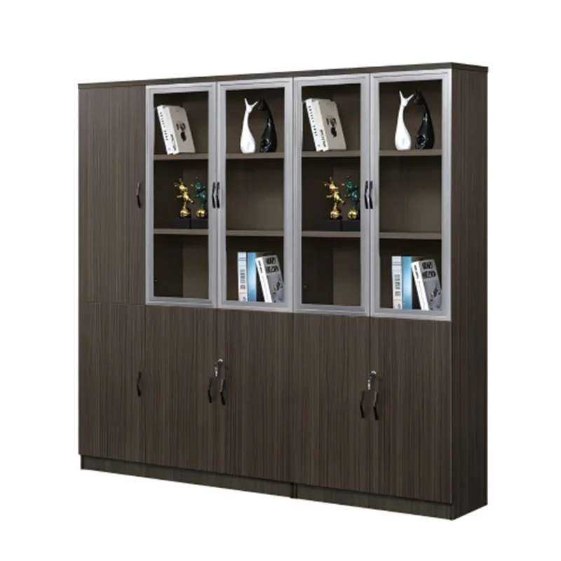 Wooden File Cabinet Office Storage Shelf Filling Cabinets for Vertical Big Multiple Box Glass Modern Furniture Set Customization