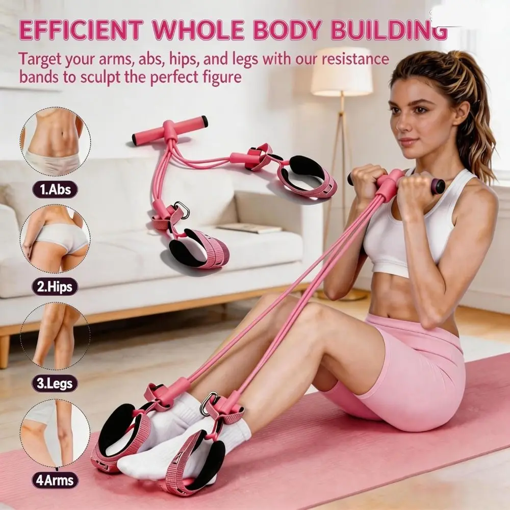 Professional Sit Up Equipment Fitness Resistance Bands Elastic Multi-purpose Pedal Exercise Bands AB Training Stretch Bands Yoga