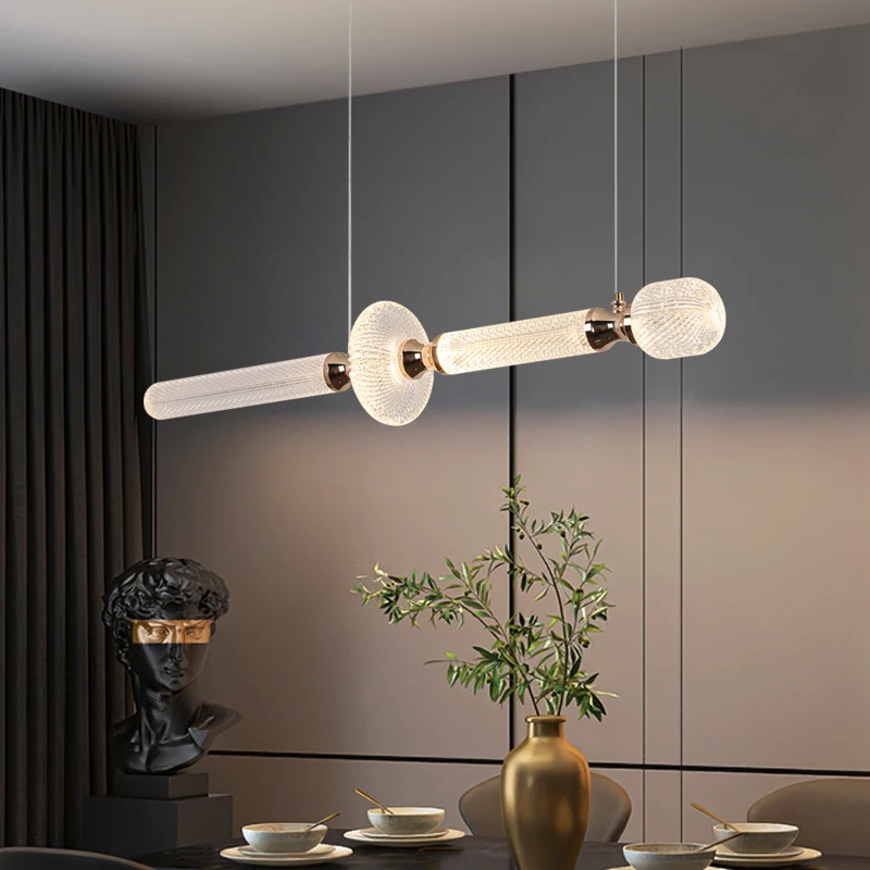 Modern Luxury LED Pendant Lights Creative Personality Acrylic Chandelier Counter Exhibition Hall Dining Table Art Hanging Lamps - view 2