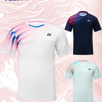 YONEX New Couple Badminton Suit YOBC3124CR Quick-drying Top Short-sleeved T-shirt Sweat-absorbing Deodorizing Breathable