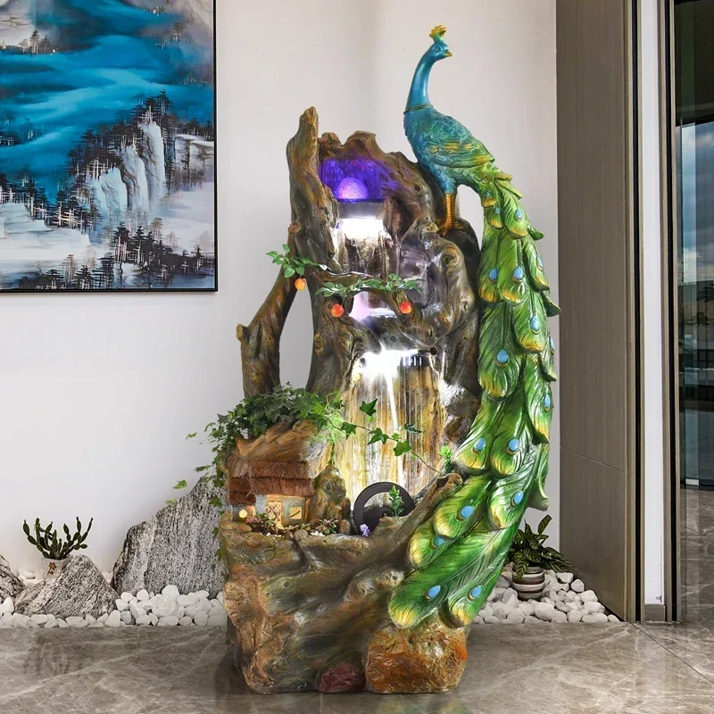 Artificial Mountain and Fountain Decoration Chinese Lucky Living Room Home Decoration Humidifying Fengshui Ball Fish Tank