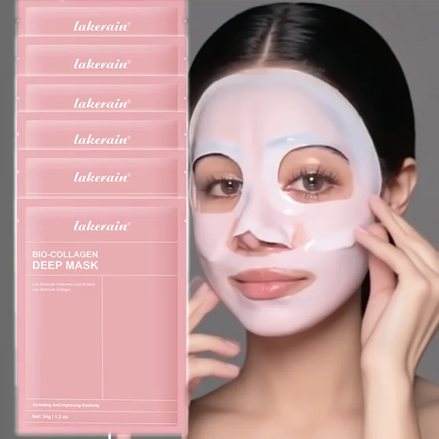 Bio-Collagen Real Deep Mask Suplement Kolagen Nawilżająca maska ​​hydrożelowa na noc Poprawa elastyczności Minimalizacja porów Ujędrnianie