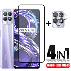 4-in-1 For Realme 8i Glass For OPPO Realme 8i Tempered Glass HD Film Screen Protector For Realme 8 Pro 8 8i 9i Camera Lens Film