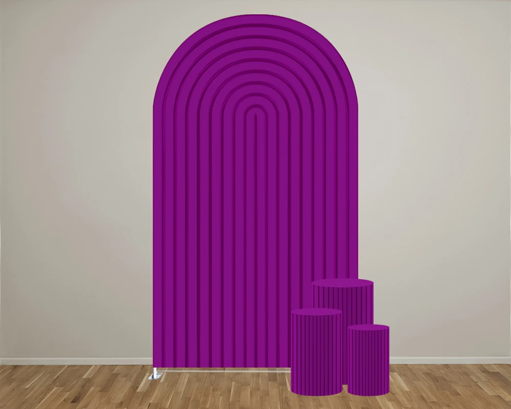 Purple Gypsum Line Theme Arch Backdrop Cover/Cylinder Cover for Birthday Parties, Wedding and Baby Shower Party Decoration Props