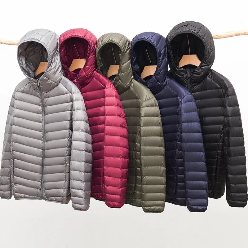 Men's Fashion Hooded Solid Lightweight Down Jacket 2025 New Arrivals Men Short Large Size Puffer Jackets Male Casual Light Coats
