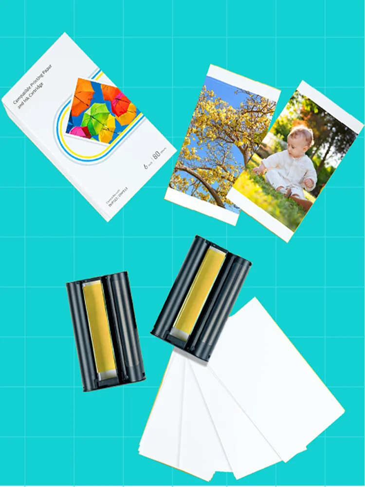 4x6'' Photo Paper INK-2 and 80 Sheets Compatible For Liene Amber M100 M200(DHP512 DHP513) High-Definition Waterproof
