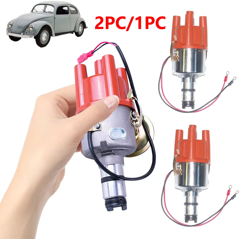 2PC/1PC Distributor with Electronic Ignition Replace 0231170034 for Beetle 1961-1979 Split T2 1961-1967 Vacuum Advance Distribut