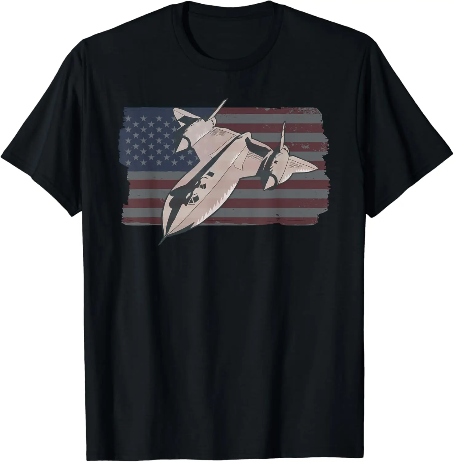 Military Aircraft SR-71 Blackbird USAF Pilot US Flag T-Shirt