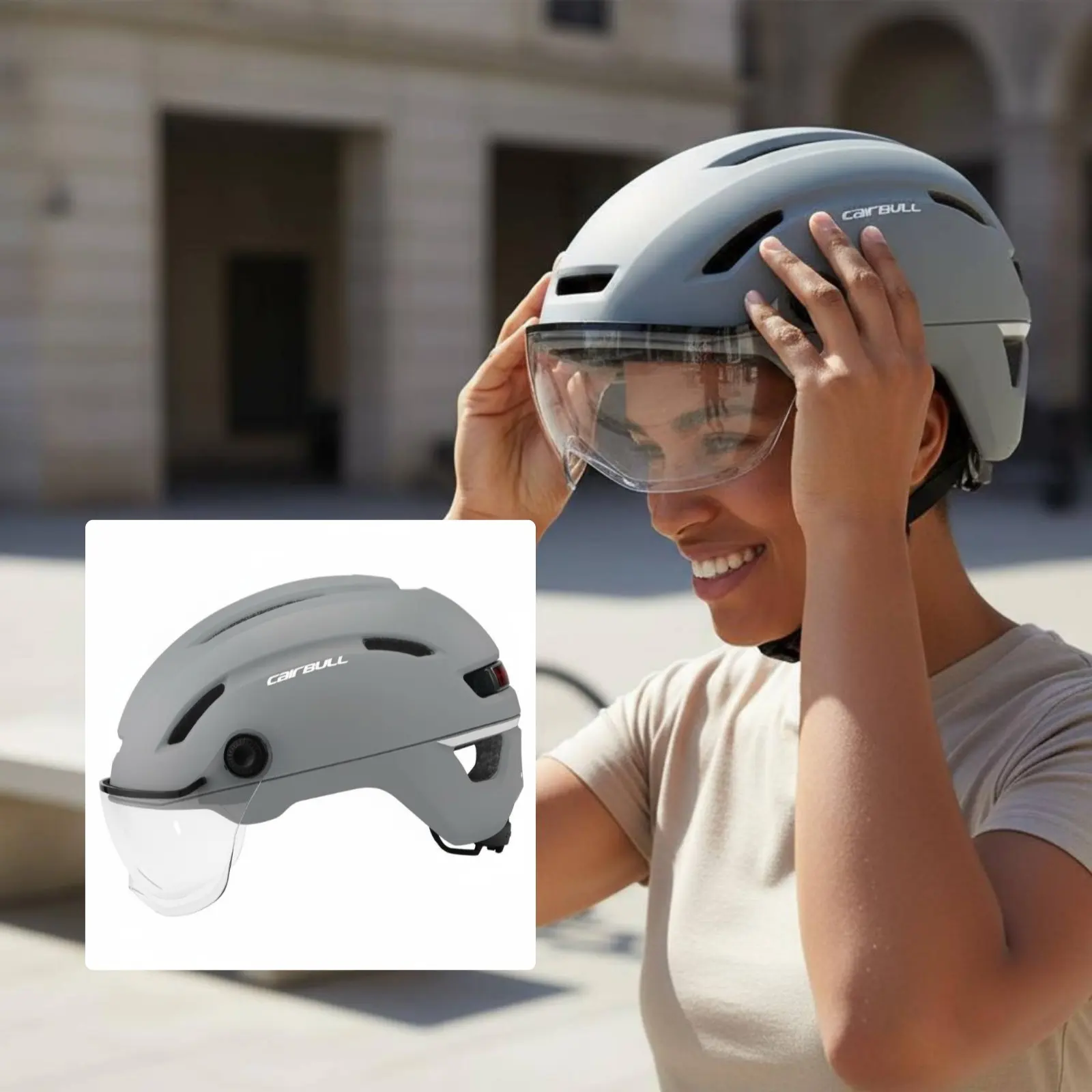 Electric Bicycle Commuter Helmet NTA 8776 Certified City Cycling Helmet Sports Safety Gear Rear Light Shockproof for Commuters view 2