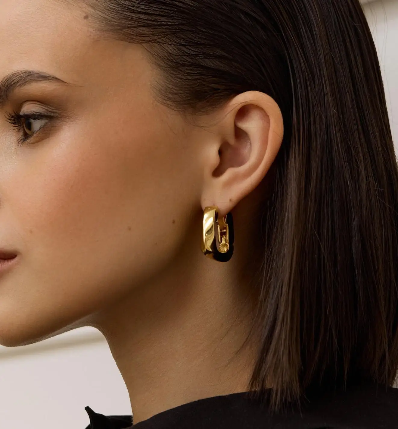 Neue Kreative Edelstahl Unregelmäßige U-förmige Ohrringe Schmuck für Frauen Statement Metall Rostfrei Minimalistischer Schmuck – Detail 4
