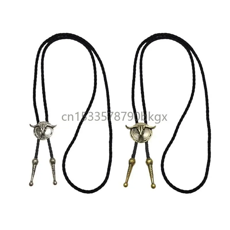 

Western Styles Bolo Tie Costume Necklace Men Shirt Tie Rope Tie Party Accessory J78E