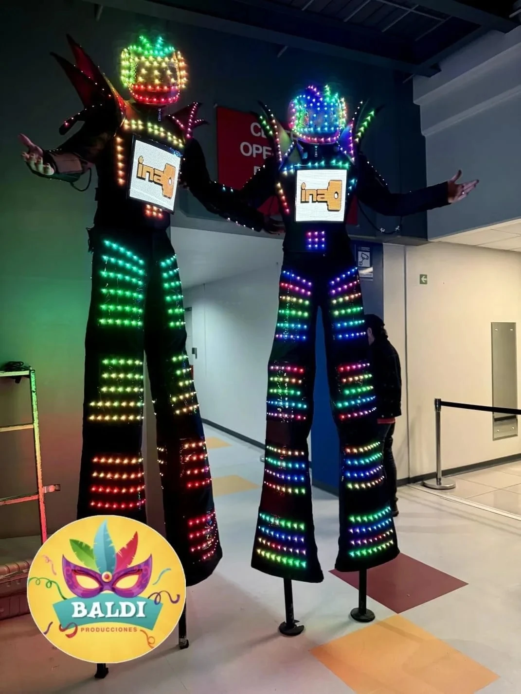 LED Robot Dance Suit Electronic Music Festival DJ Show Party Performance Stilts Walker Full Color Pixel LED Lights Costumes