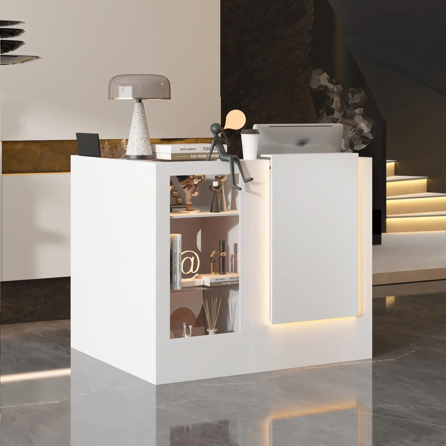 Modern Reception Desk, Front Desk Reception Counter, 47.2