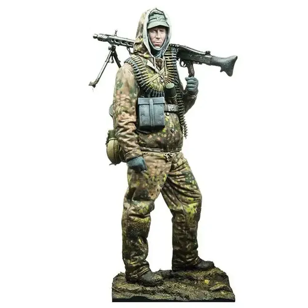 

1/24 Scale AndreaWorld MG42 SS Schutze 1944 Soldier Resin Model Unpainted Miniature Craft Toy Figure Warrio Statue Kit