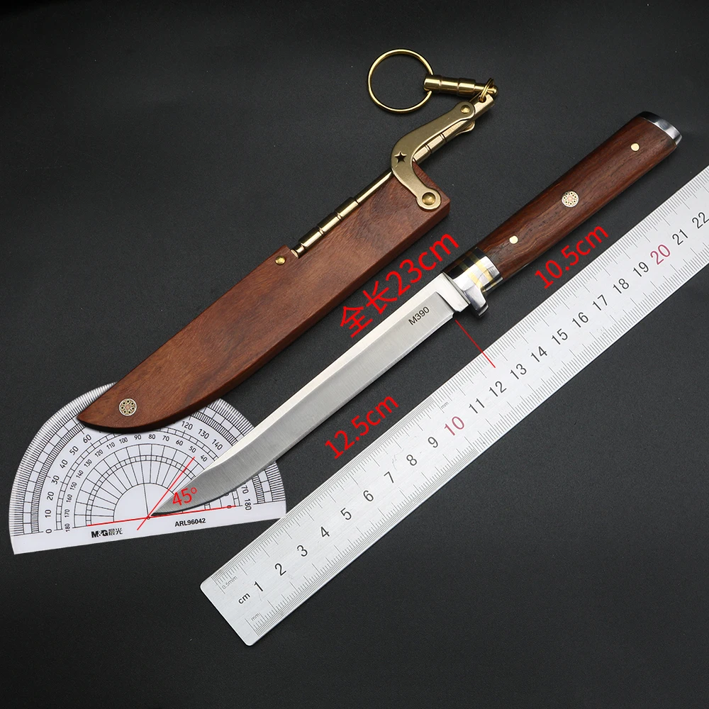 Meat Slicer Wooden Scabbard 5Cr13 Stainless Steel, 62HRC Sharp Blade, Suitable for Home and Commercial Kitchen Processing