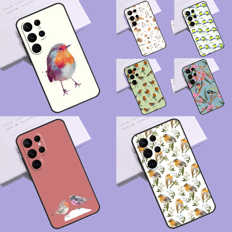 Robins Bird Case For Samsung Galaxy S23 Ultra Plus S22 S21 S9 S10 Note 10 Note 20 Ultra S20 FE Cover