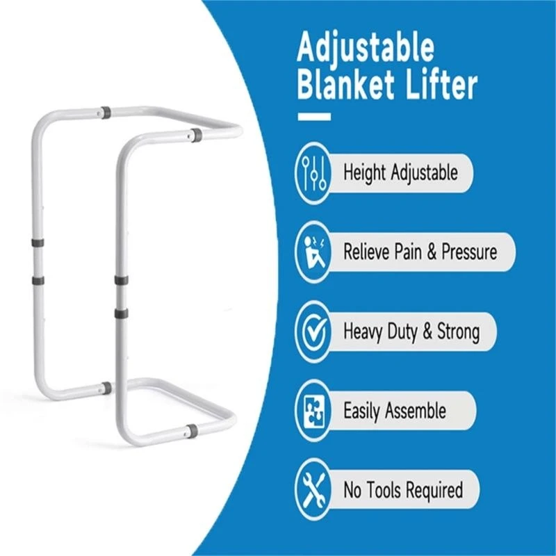 

Aluminum Blanket Lifter for Feet with Clip Foot Tent Blanket Support Holder for Pressure Alleviation & Stability 37JD