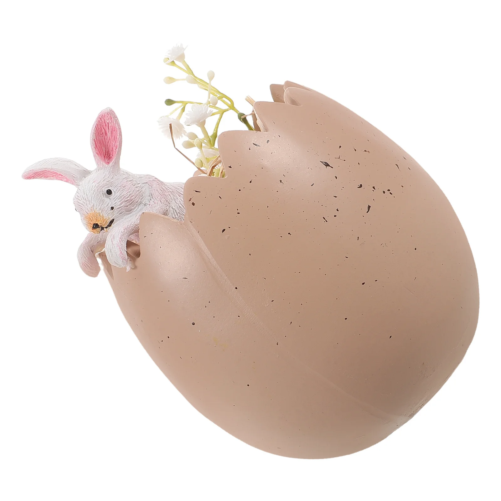 

Adorable Easter Bunny Emerging from Eggshell Resin Craft Festive Spring Decor for Mantel Shelf Desktop Display