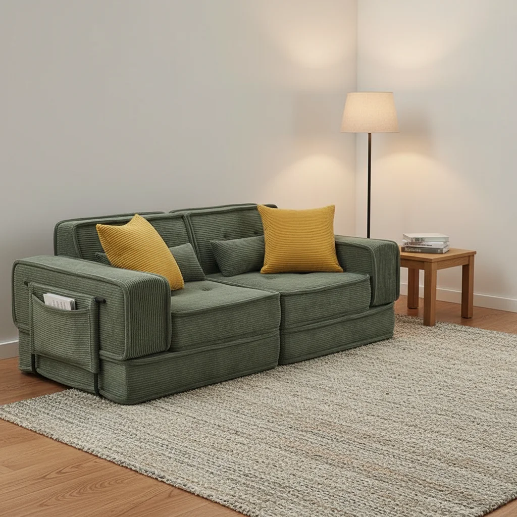 

# Sofa American Style Flannel Cover Home Furniture Living Room Small Apartment Multi-Use Folding