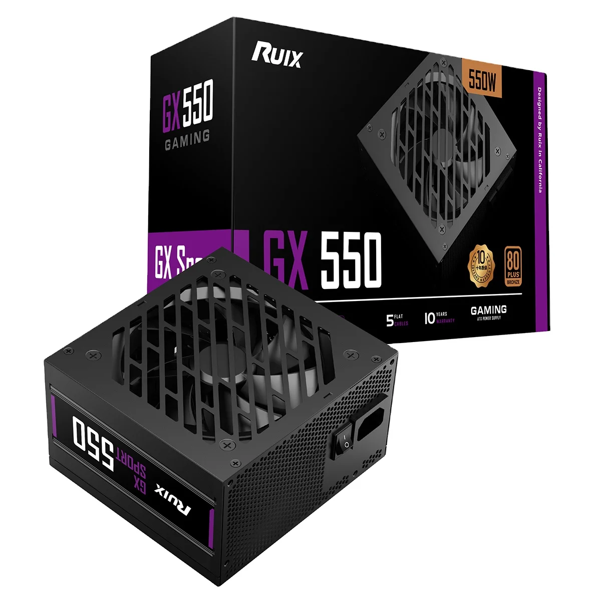 

2025 hot sale Ruix GX550 Powersupply 550 Watt Gaming Computer PSU Power Supply 500W Desktop Bronze 80+ 20 +4Pin 550W PSU